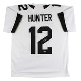 Travis Hunter Authentic Signed White Pro Style Jersey Autographed BAS Witnessed