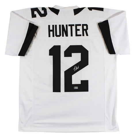 Travis Hunter Authentic Signed White Pro Style Jersey Autographed BAS Witnessed
