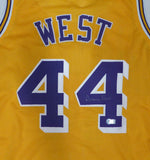 Los Angeles Lakers Jerry West Autographed Yellow Jersey Beckett BAS QR #BP45964