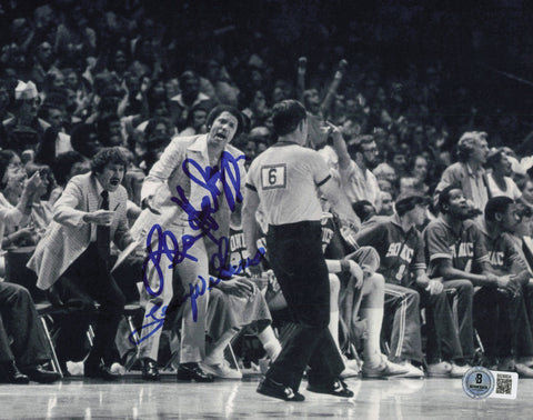 Lenny Wilkens & Les Habegger Autographed 8x10 Photo Supersonics Beckett BS36824