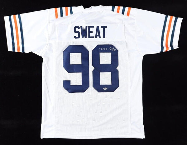 Montez Sweat Signed Chicago Bears White Jersey (PSA) 2023 Pro Bowl Linebacker