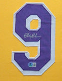 FRAMED LOS ANGELES LAKERS FLETCH CHEVY CHASE SIGNED JERSEY BECKETT COA