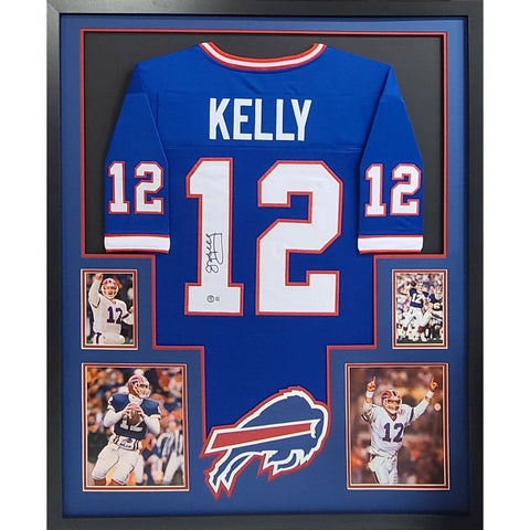 Jim Kelly Autographed Signed Framed Buffalo Bills Jersey BECKETT