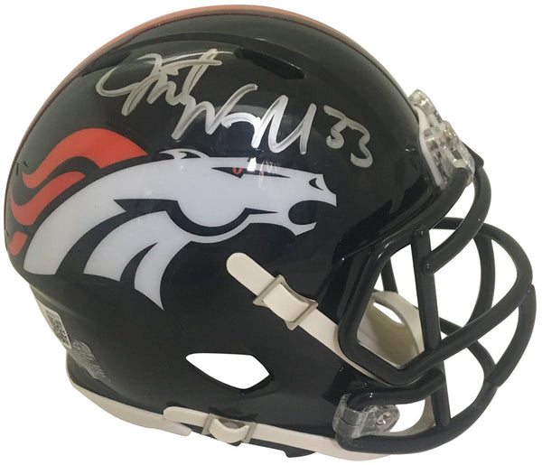 Javonte Williams Autographed/Signed Denver Broncos Mini Helmet Beckett 34733