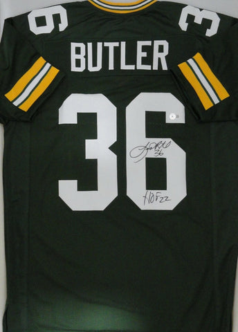 Packers LEROY BUTLER Signed Green Custom Replica Jersey AUTO w/ "HOF '22" - BAS