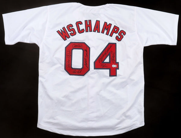 2004 World Series Champion Boston Red Sox Jersey Signed By 10 (See List) Beckett