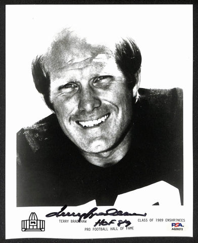 Terry Bradshaw Signed/Inscr 8x10 Official Pro Football HOF Photo PSA/DNA 205931
