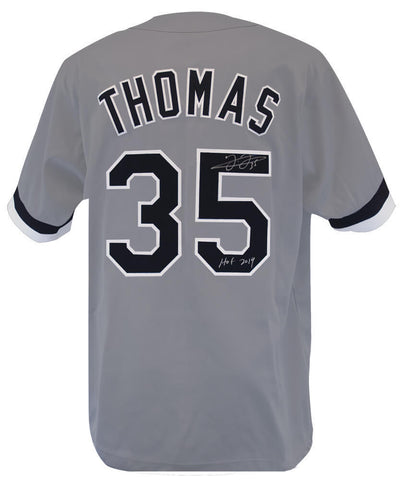 Frank Thomas Signed Grey Custom Jersey w/HOF 2014 - (SCHWARTZ SPORTS COA)