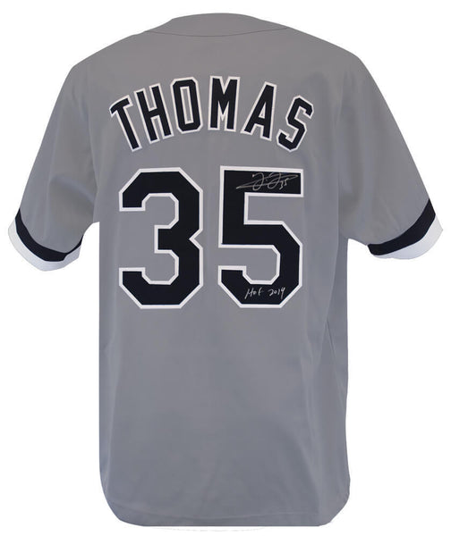 Frank Thomas Signed Grey Custom Jersey w/HOF 2014 - (SCHWARTZ SPORTS COA)