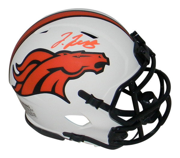 JERRY JEUDY AUTOGRAPHED DENVER BRONCOS LUNAR SPEED MINI HELMET BECKETT