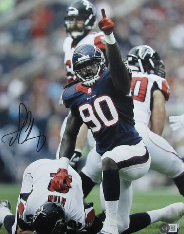 Jadeveon Clowney Autographed 11x14 Football Photo Houston Texans Beckett