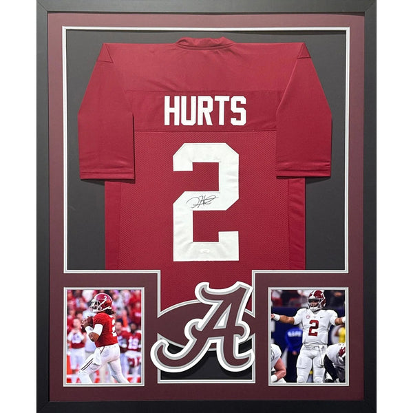 Jalen Hurts Autographed Signed Framed Alabama Eagles Jersey JSA