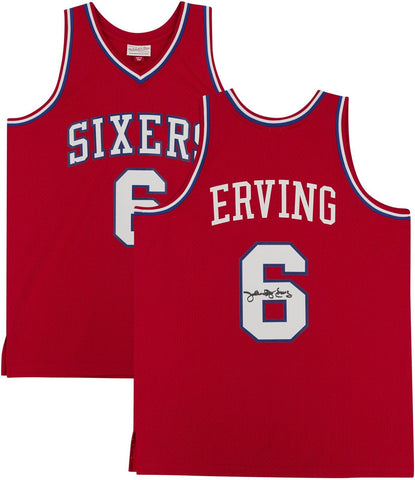 Julius Erving Philadelpha 76ers Signed Red 1982-83 Mitchell & Ness Rep Jersey