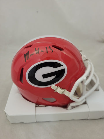 MYKEL WILLIAMS SIGNED GEORGIA BULLDOGS SPEED MINI HELMET BECKETT QR