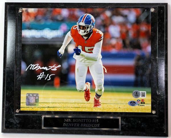 Nik Bonnito Autographed 8x10 Orange Jersey Photo with Plaque Beckett COA