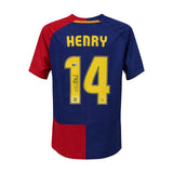 Thierry Henry Signed FC Barcelona Home Soccer Jersey #14 with Beckett COA