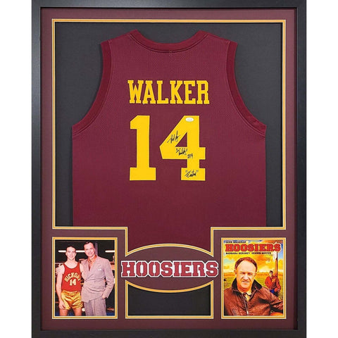 Walker from Hoosiers Autographed Signed Framed Jersey JSA