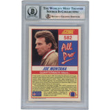 Joe Montana Autographed/Signed 1990 Score #582 Slab Trading Card Beckett 49927
