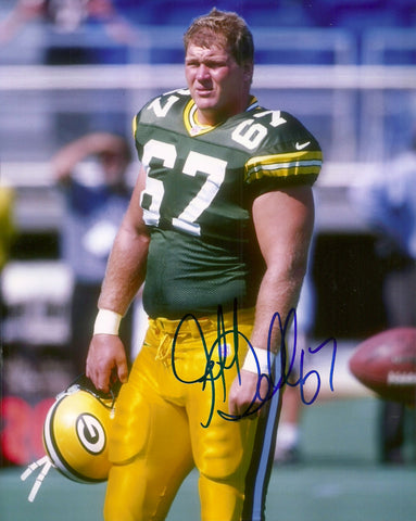 Green Bay Packers JEFF DELLENBACH Signed 8x10 AUTO Photo #1 - SB XXXI Champ