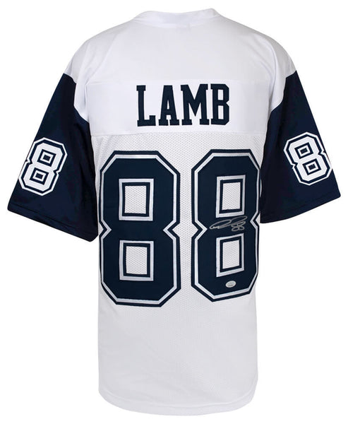 Ceedee Lamb (COWBOYS) Signed White Custom Football Jersey - (JSA COA)