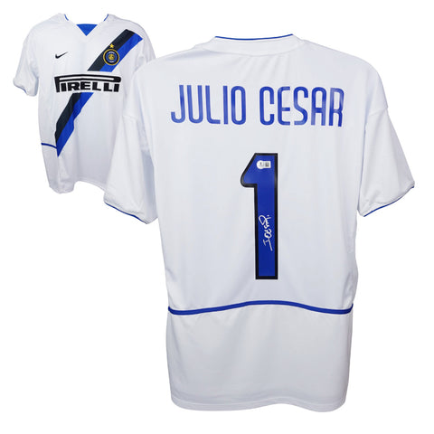 Julio Cesar Signed Inter Milan Soccer Jersey #1 with Beckett COA