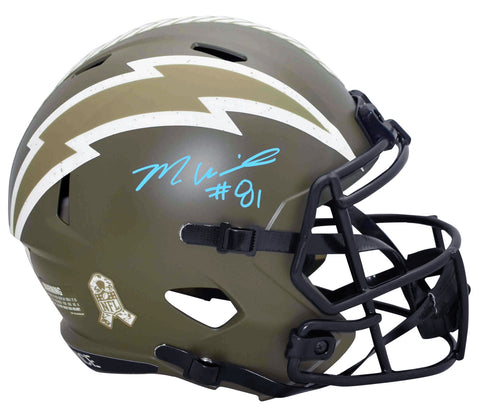 MIKE WILLIAMS SIGNED LOS ANGELES CHARGERS SALUTE TO SERVICE FULL SIZE HELMET BAS