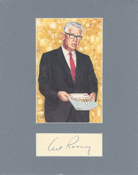 Art Rooney Signed Cut Matted With Goal Line Art Card Beckett 45017