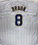 Brewers RYAN BRAUN Signed Custom Replica Retro TB Pinstripe Jersey AUTO - JSA