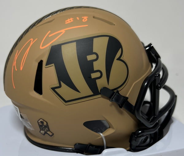 Cincy Bengals AJ GREEN Signed Riddell 2023 SALUTE Speed Mini Helmet AUTO - BAS