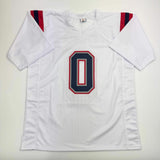 Autographed/Signed Christian Gonzalez New England White Football Jersey BAS COA