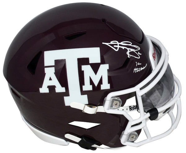 JOHNNY MANZIEL AUTOGRAPHED TEXAS A&M AGGIES SPEEDFLEX MIDI HELMET W/ 12 HEISMAN