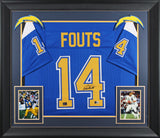 Dan Fouts Authentic Signed Blue Throwback Pro Style Framed Jersey BAS Witnessed