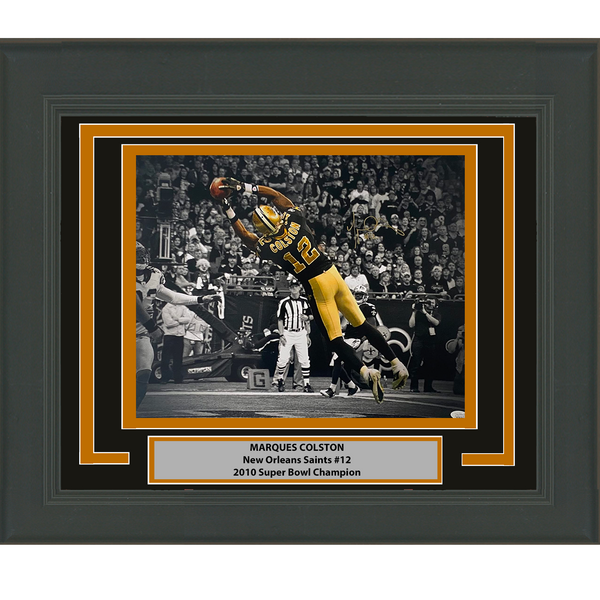 Framed Autographed/Signed Marques Colston Saints 16x20 Football Photo JSA COA #2