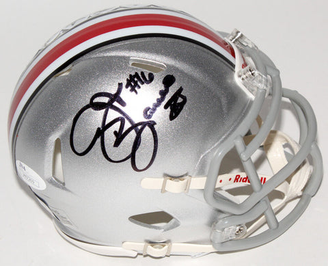 J. T. Barrett Signed Ohio State Buckeyes Speed Mini-Helmet (JSA & Barrett COA)