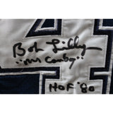 Bob Lilly Signed Dallas Cowboys Wilson Blue 56 Jersey 3 Insc Beckett 48489
