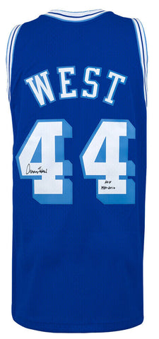 Jerry West Signed Lakers Blue 60-61 T/B M&N Swingman Jersey w/HOF YRs - (SS COA)