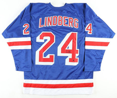 Oscar Lindberg Signed Rangers Jersey (Steiner) New York's Top Rookie 2015-2016