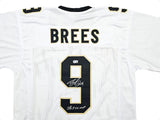 SAINTS DREW BREES AUTOGRAPHED WHITE JERSEY "SB XLIV MVP" BECKETT WITNESS 215017