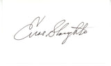 Enos Slaughter Autographed/Signed New York Yankees Index Card Beckett 56536