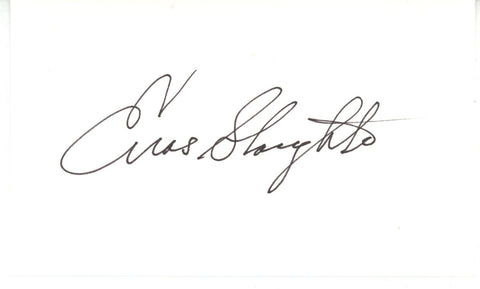 Enos Slaughter Autographed/Signed New York Yankees Index Card Beckett 56536