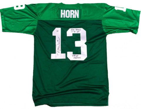 Don Horn Signed Packers Jersey Inscribed "S.B. II Champs" & "Ice Bowl 12.31.67"
