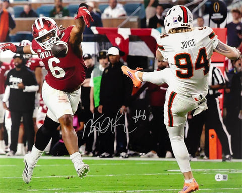 Mikail Kamara Signed Indiana Championship Blocked Punt 16x20 Photo (BECKETT COA)