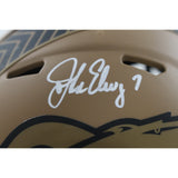 John Elway Autographed Denver Broncos 23 STS Mini Helmet Beckett Witness 55220