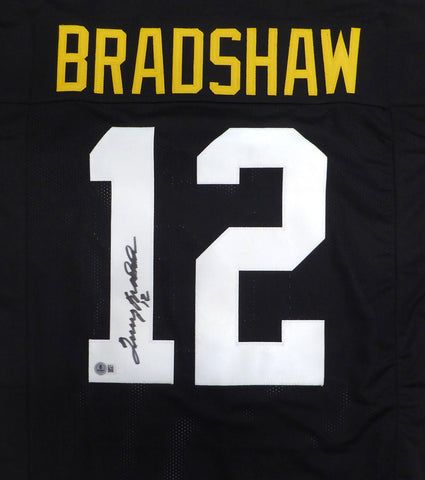 Pittsburgh Steelers Terry Bradshaw Autographed Black Jersey Beckett QR #BR49779