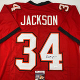 Autographed/Signed Dexter Jackson Tampa Bay Red Football Jersey JSA COA