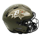 Ray Lewis Signed Baltimore Ravens Speed Flex Auth Salute to Service NFL Helmet