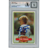 Phil Simms Autographed/Signed 1980 Topps #225 Slab Trading Card Beckett 53183