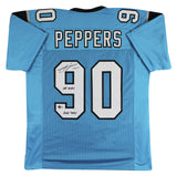 Julius Peppers "HOF 2024, 2002 DROY" Signed Teal Pro Style Jersey BAS Witnessed