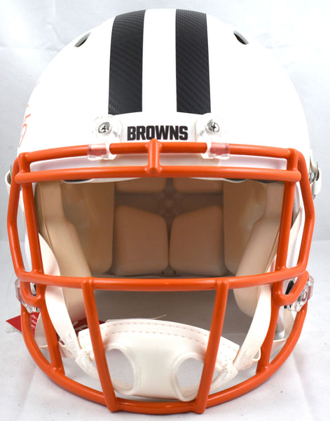 cleveland browns football helmet with visor Myles Garrett Signed Browns F/S Flat White Speed Authentic Helmet-Beck – Super Sports Center