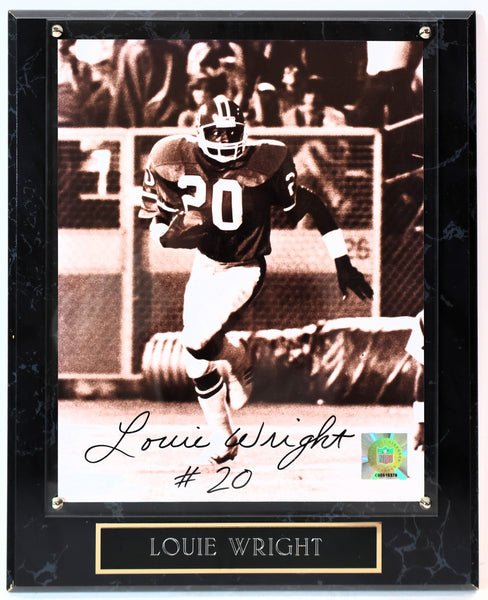 Louie Wright Denver Broncos Autographed 8x10 Photo with Plaque LSM COA